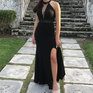 Black Slit long Dress
